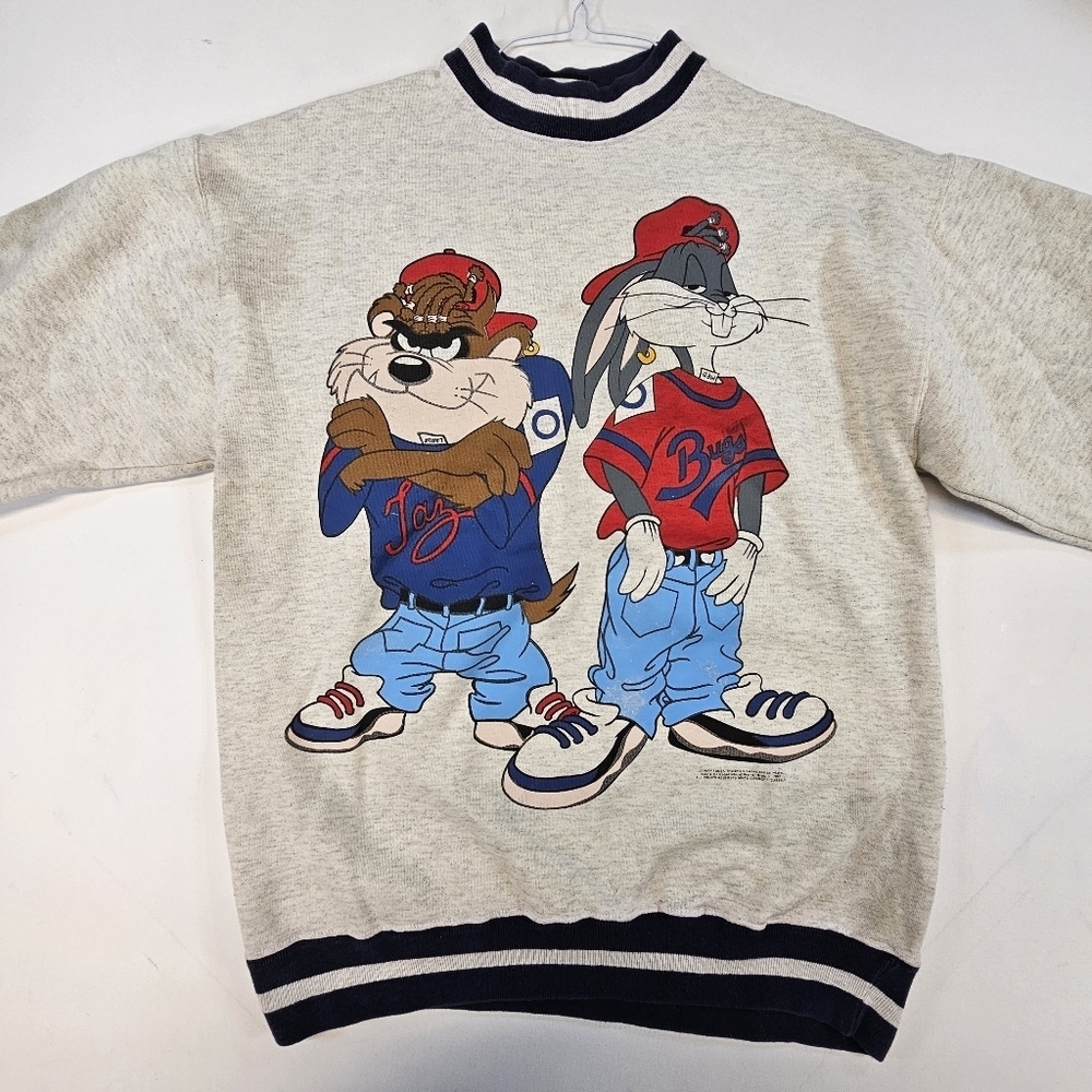 Vintage Signal Sports Sweatshirt Bugs Bunny Taz Looney Tunes X-LARGE Kriss Kross